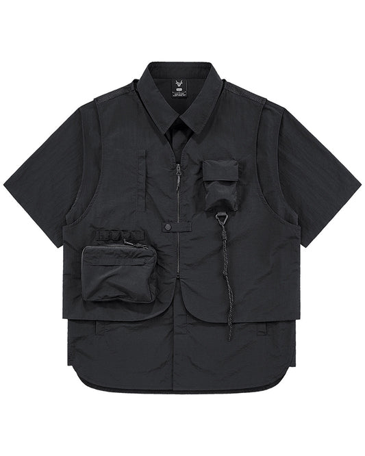 Functional Fake Two-Piece Short Sleeve Tech Shirt