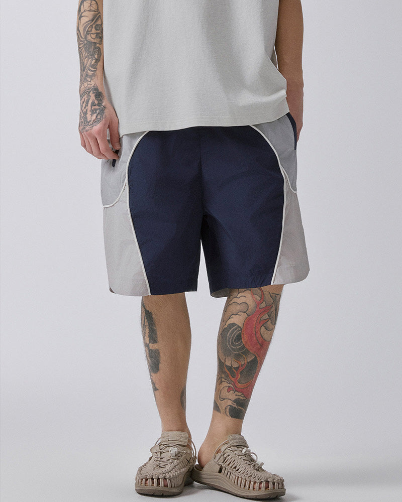 Color-Block Panel Track Shorts