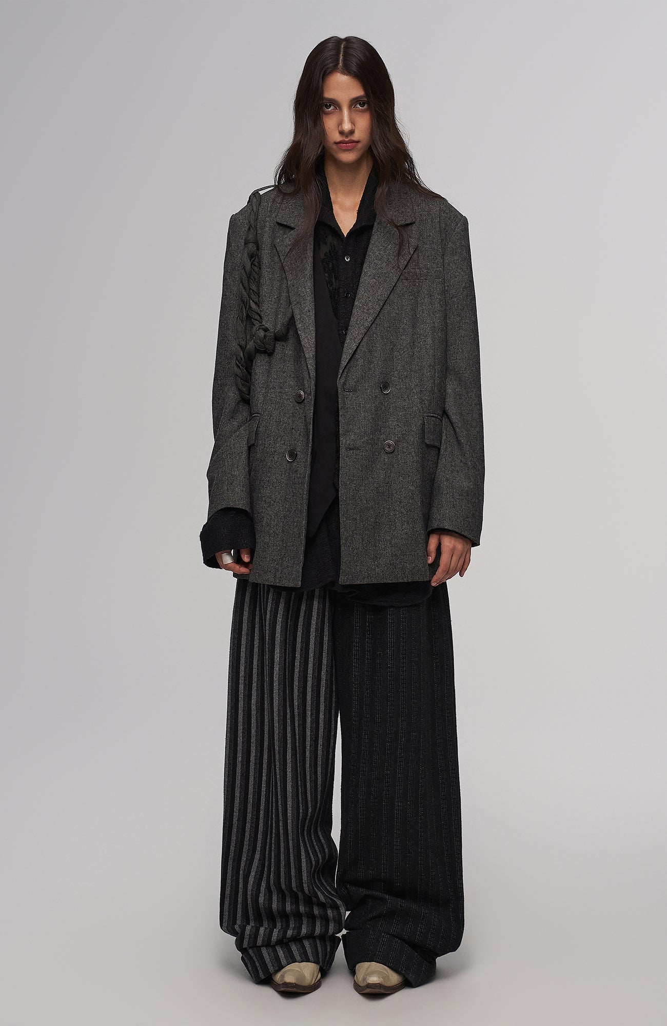 Rope Wrap Wool-Blend Suit Jacket