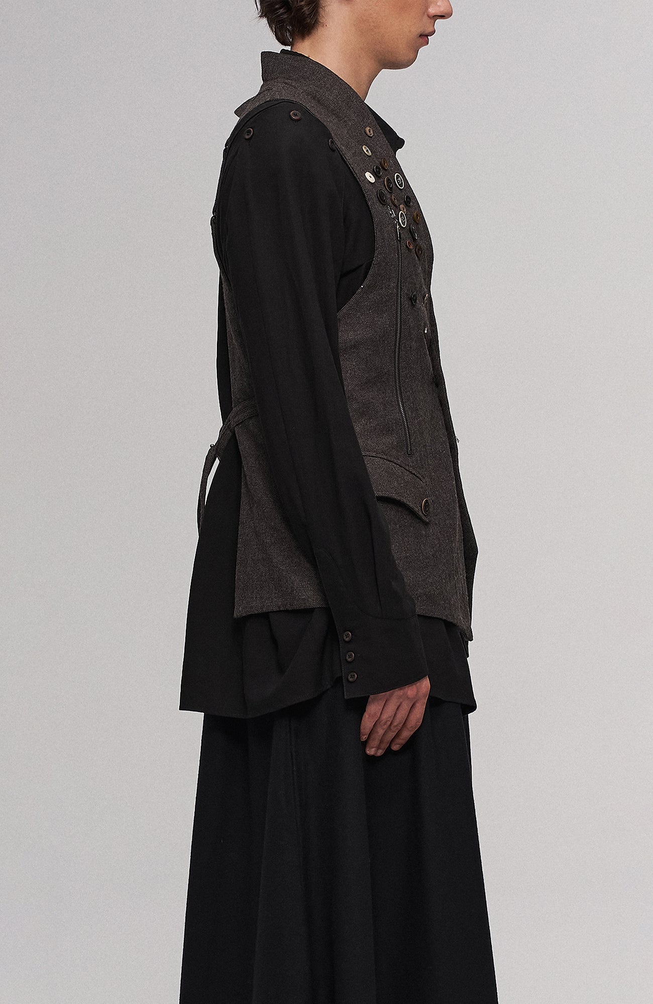 Asymmetrical Draped Seamed Shirt