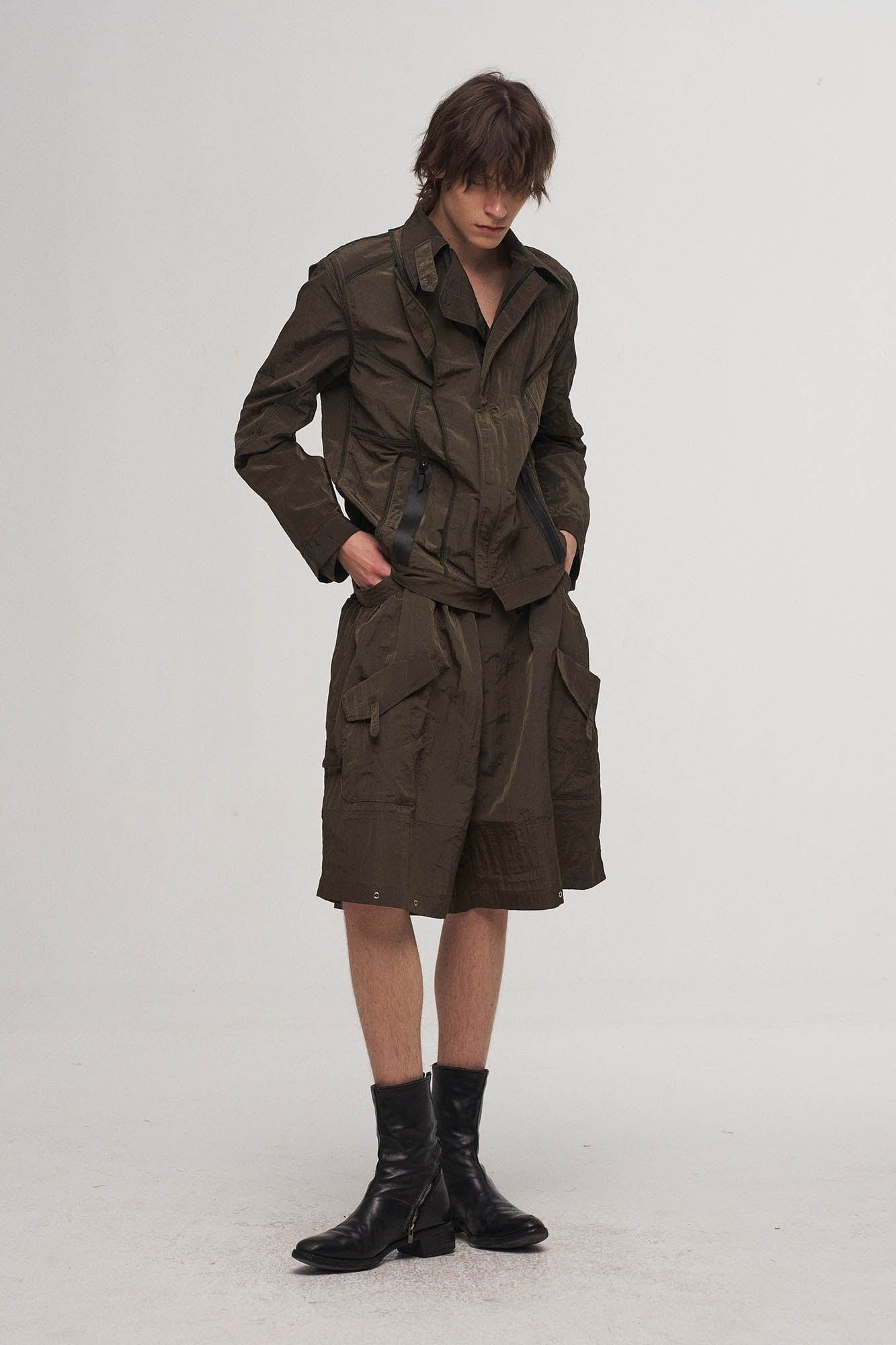 Utility Seam-Paneled Reversible Jacket