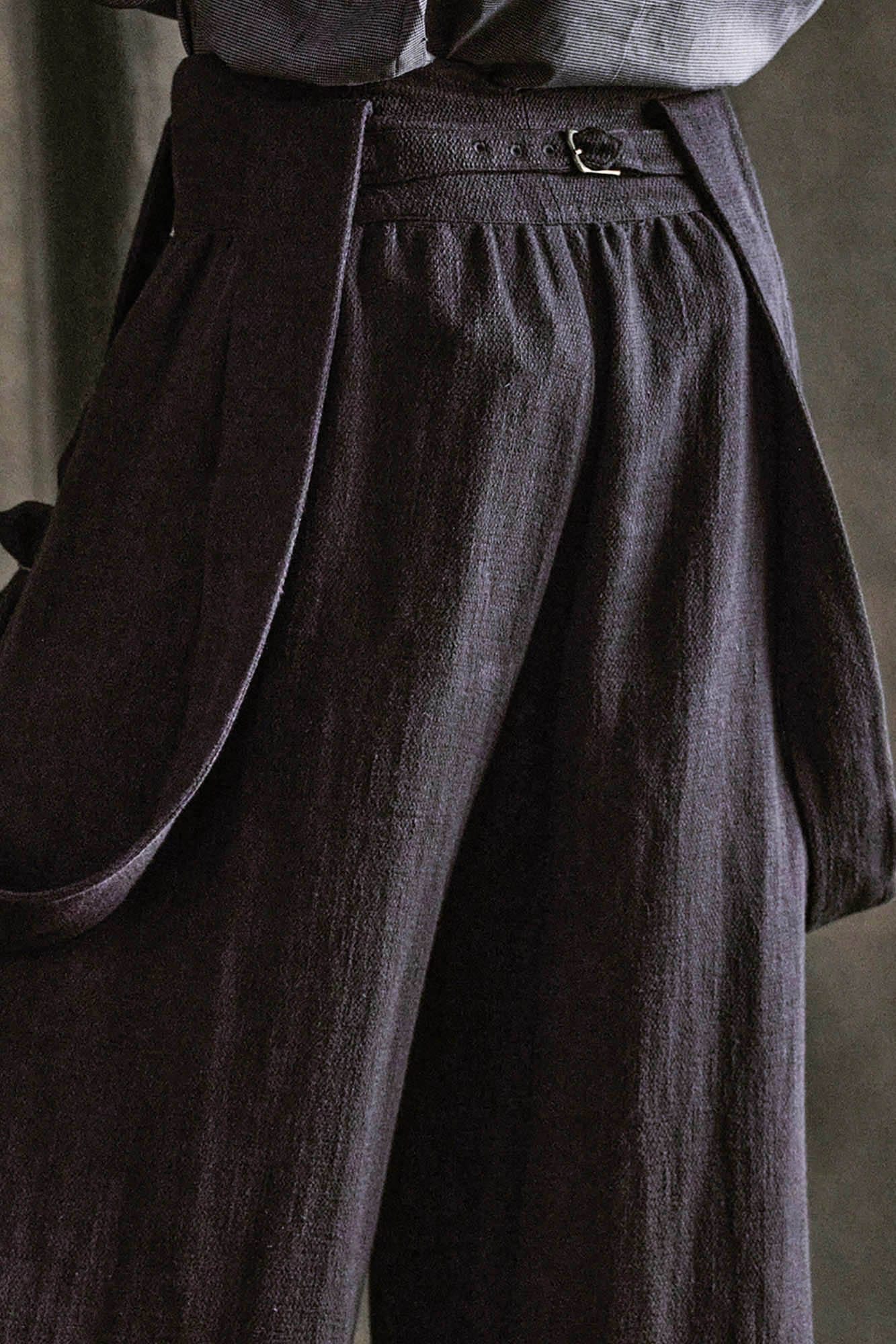 Buttoned High-Waist Wide-Leg Overalls