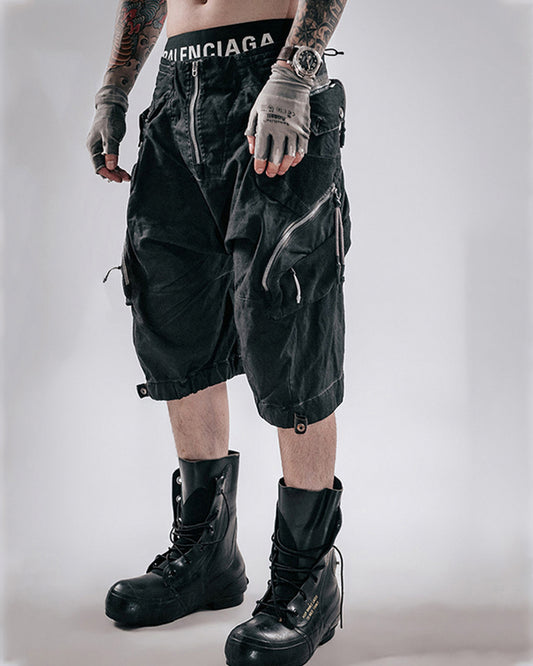 Post-Apocalyptic Wasteland Distressed Cargo Shorts