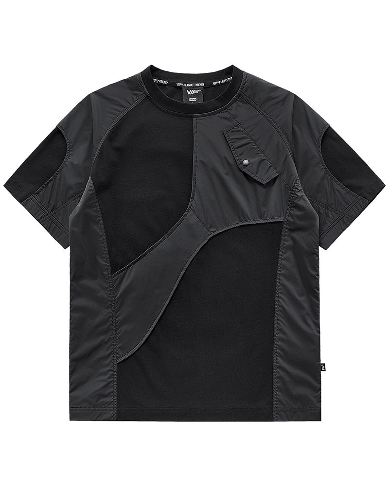 Tactical Paneled Short Sleeve Techwear T-Shirt