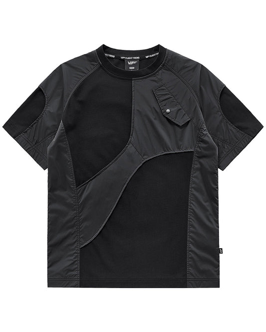 Tactical Paneled Short Sleeve Techwear T-Shirt