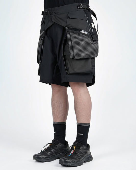 Avant-Garde Layered Six-Pocket Water-Repellent Outdoor Apron Pants