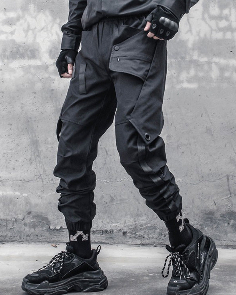 Samurai Functional Patchwork Black Cargo Pants