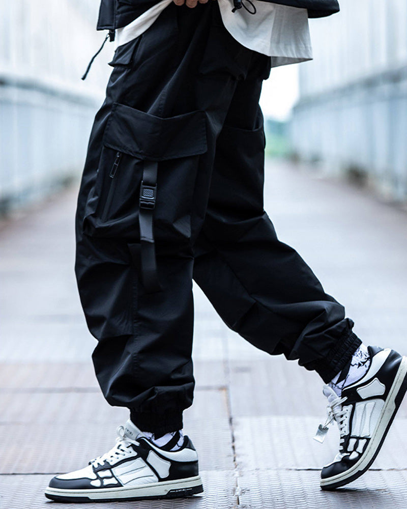 Functional Pocket Ribbon Cargo Pants