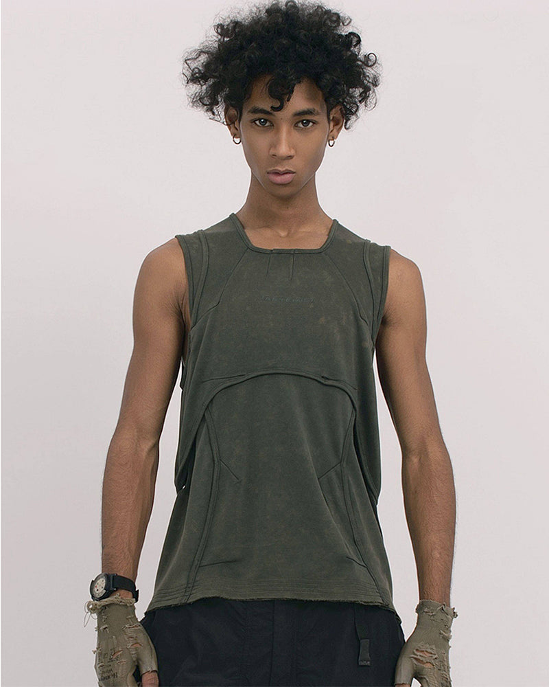 Dune Wasteland Deconstructed Splicing Sleeveless T-Shirt
