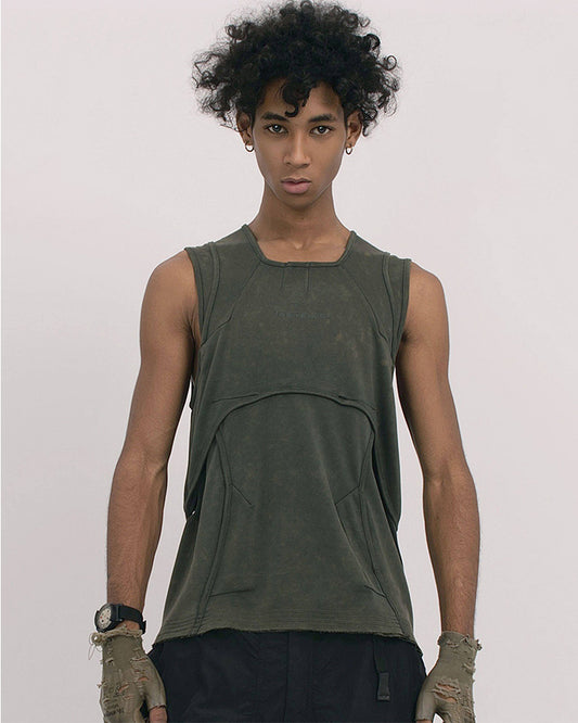 Dune Wasteland Deconstructed Splicing Sleeveless T-Shirt