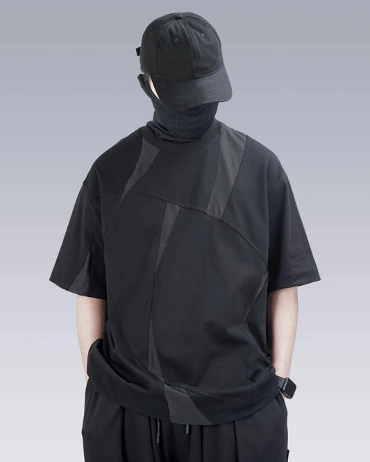 Geometric Patchwork Techwear T-Shirt