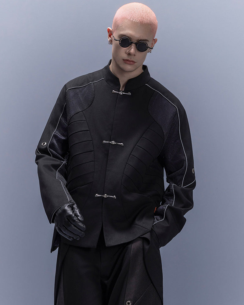 Cyberpunk Samurai Reflective Tang Suit Jacket