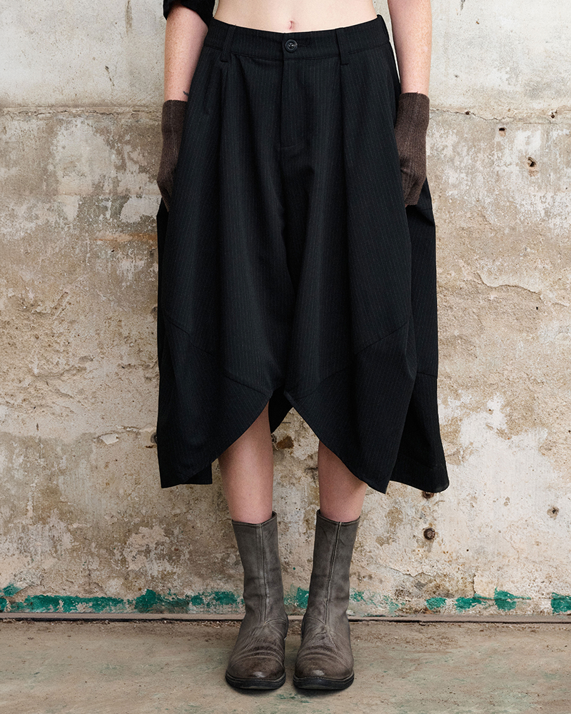 Pinstripe Balloon Skort Pants