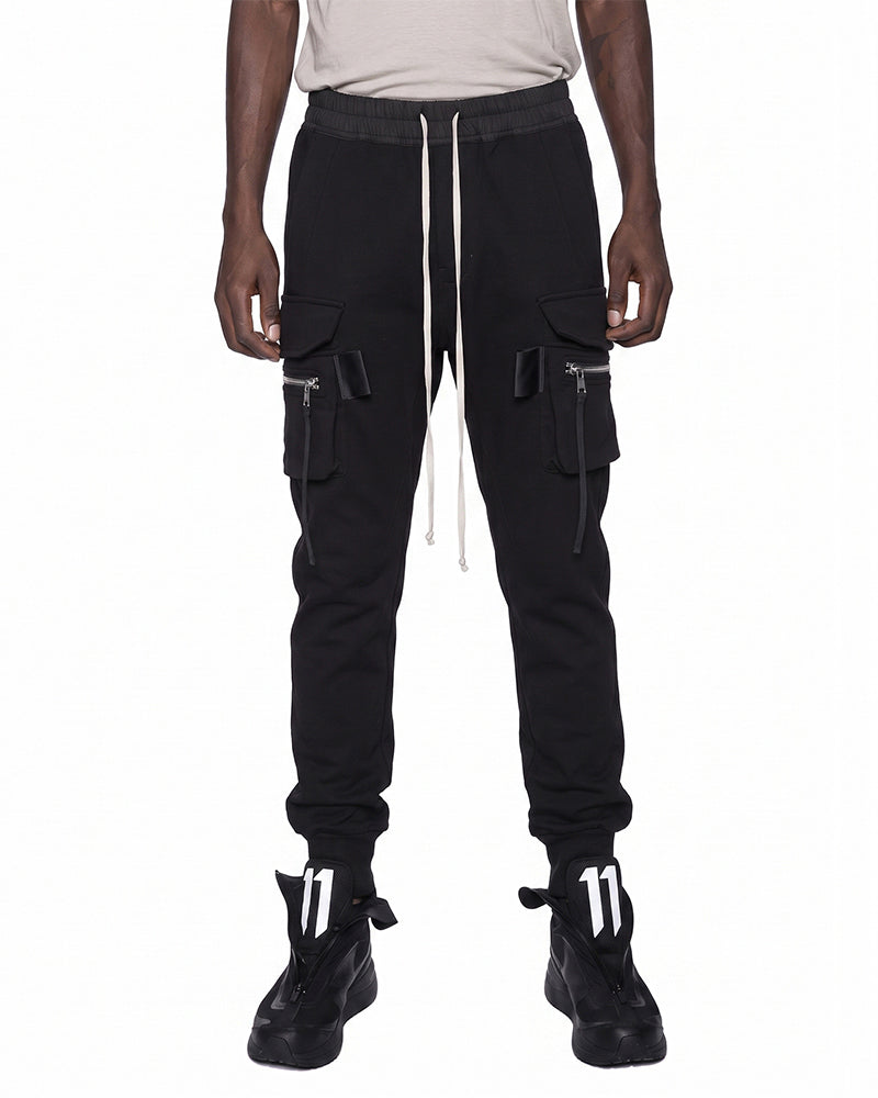 Multi‑Pocket Tactical Drawstring Cargo Jogger Pants