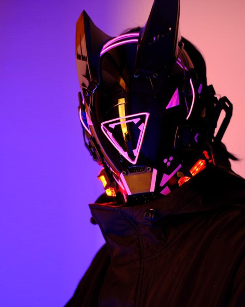 Futuristic LED Sci Fi Cyberpunk Helmet Mask