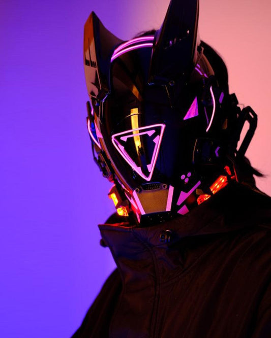 Futuristic LED Sci Fi Cyberpunk Helmet Mask