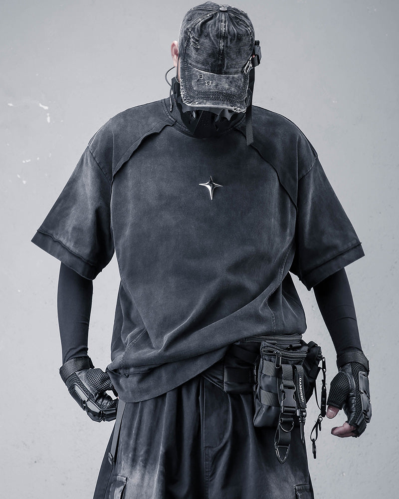 Techwear Distressed Urban Cotton T-Shirt