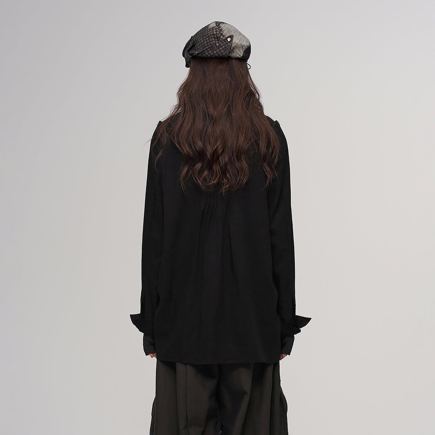 Asymmetrical Draped Seamed Shirt