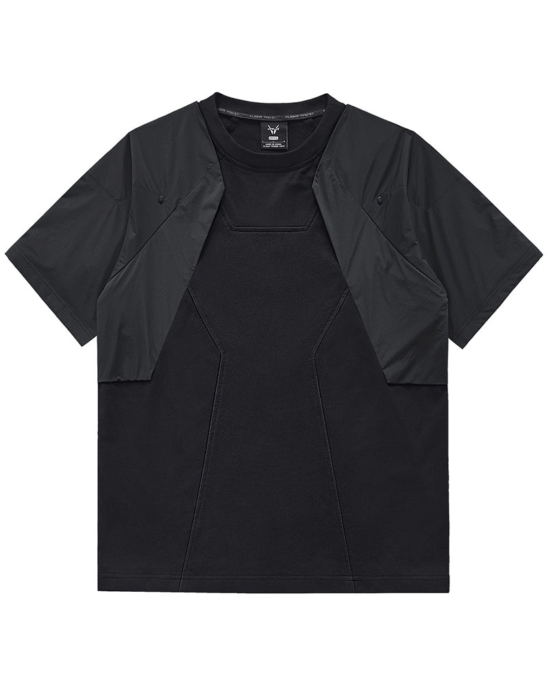 Techwear Fake Two-Piece Short Sleeve T-Shirt