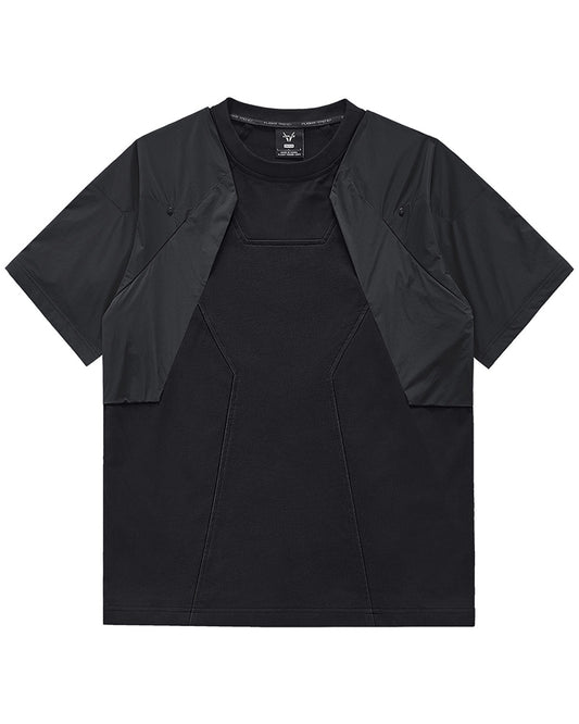 Techwear Fake Two-Piece Short Sleeve T-Shirt