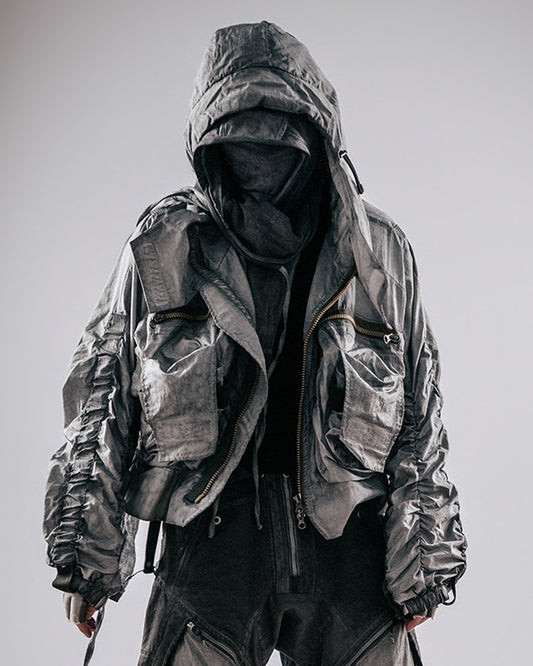 Post-Apocalyptic Hooded Techwear Jacket