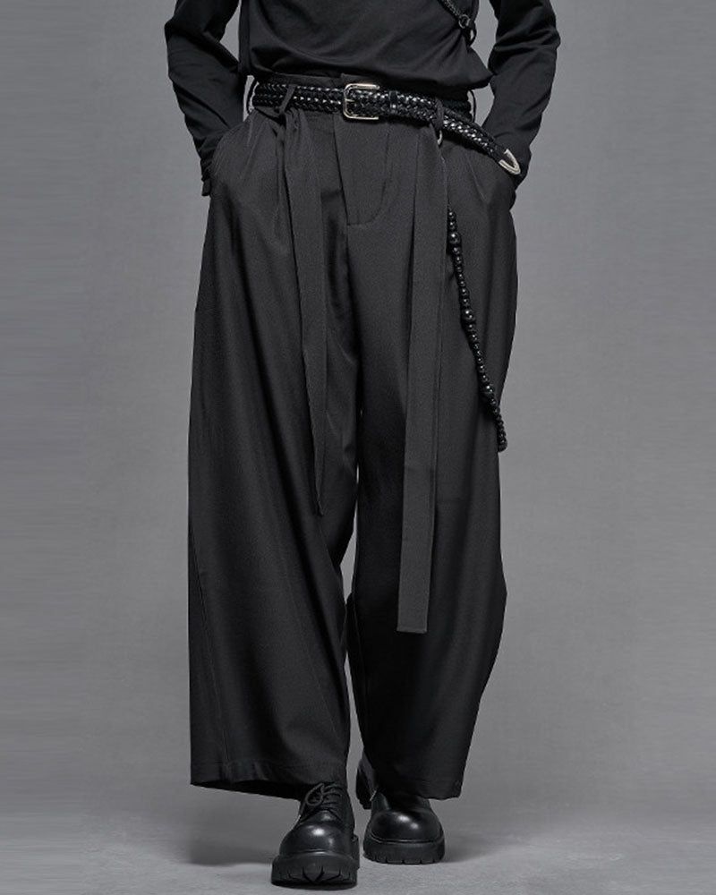 Modern Japanese Wide Leg Straight Cut Hakama Pants