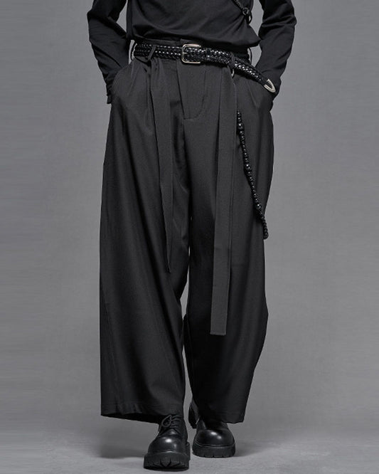 Modern Japanese Wide Leg Straight Cut Hakama Pants