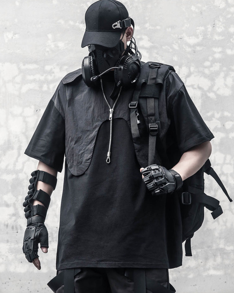 Tactical Cape Overlay Techwear T-Shirt