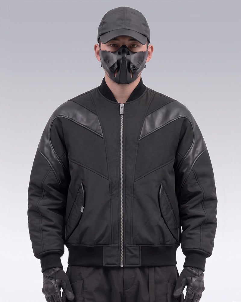 Techwear PU Patchwork Warm Bomber Jacket