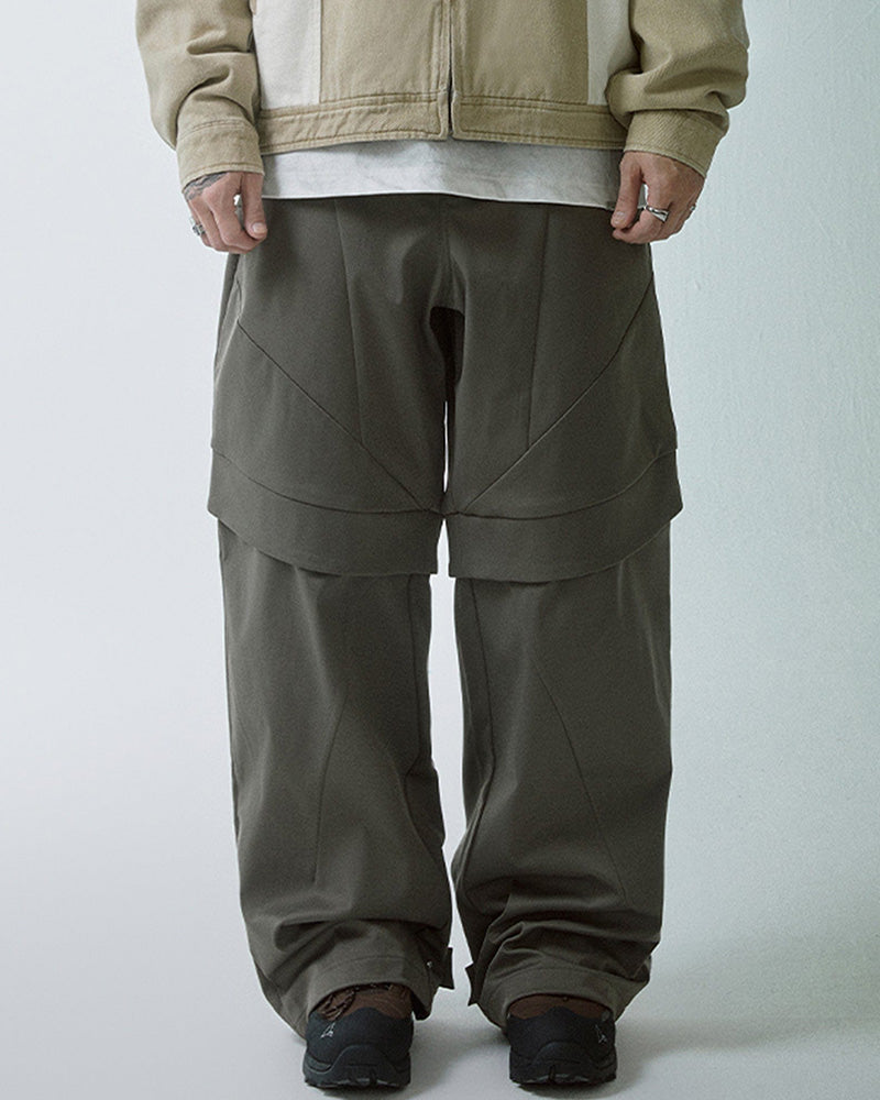 Modern Deconstructed Double-Knee Rivet Pants