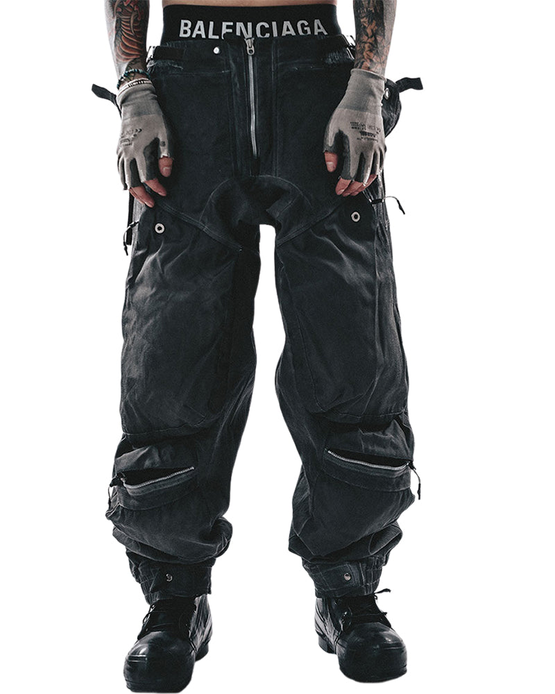 Washed 3D-Panel Cuffed Wasteland Cargo Pants