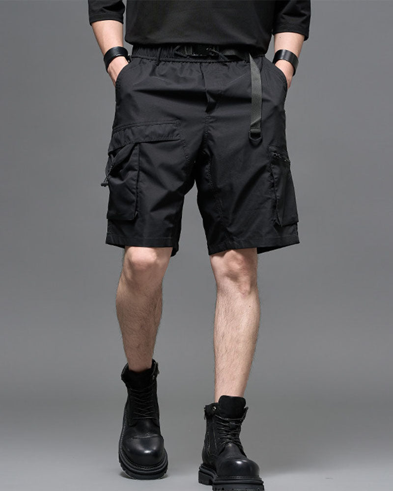 Modern Japanese Techwear Multi-Pocket Cargo Shorts