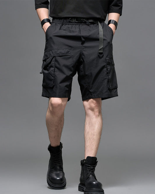 Modern Japanese Techwear Multi-Pocket Cargo Shorts
