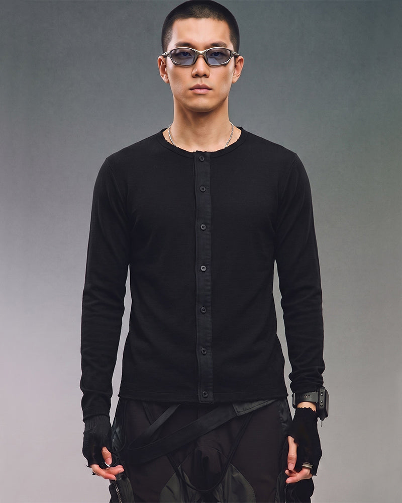 Wasteland Minimal Button-Up Long Sleeve Top
