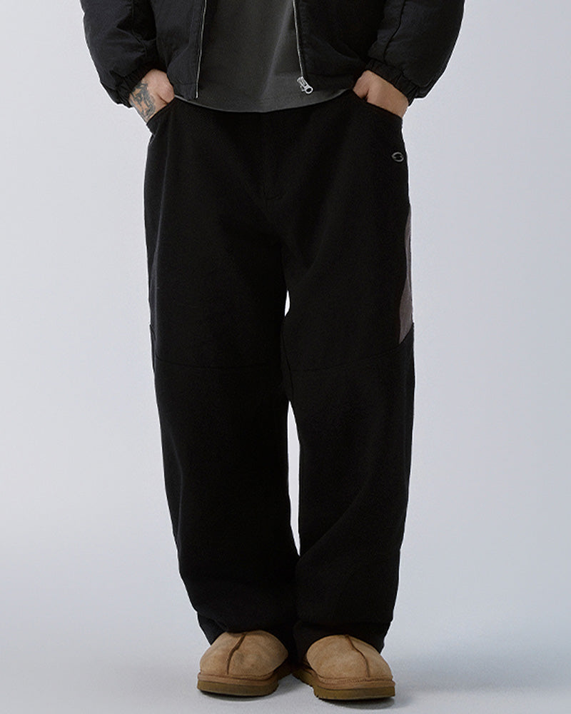 Paneled Contrast Embroidered LOGO Pants