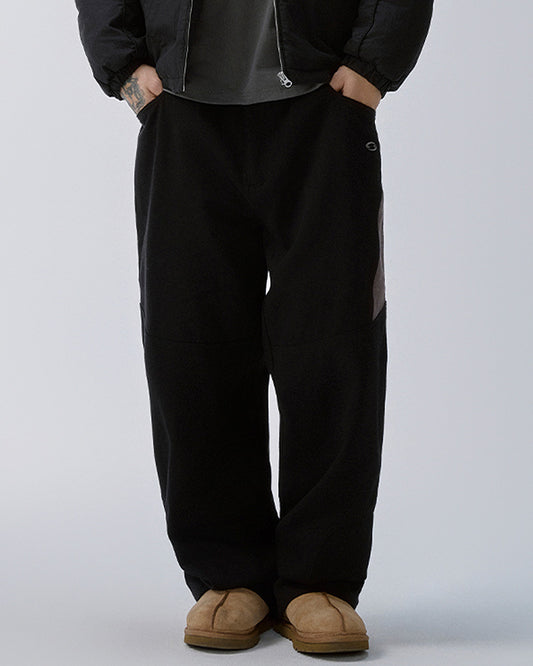 Paneled Contrast Embroidered LOGO Pants