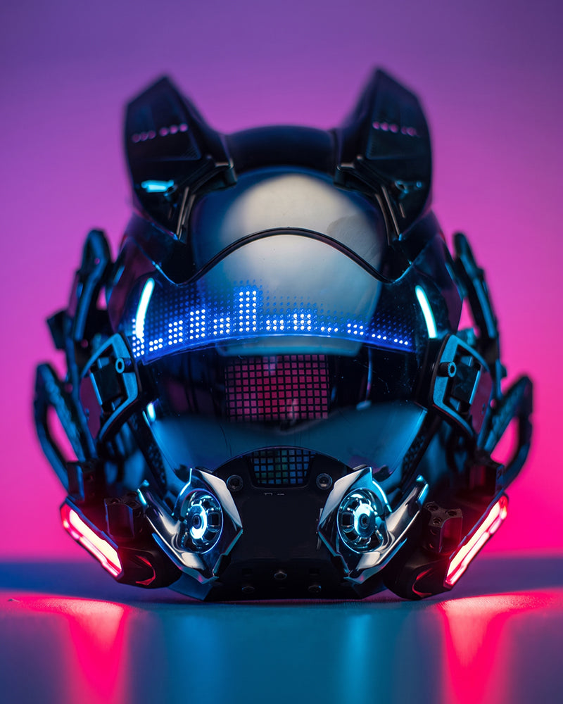 Rhythm Cyberpunk Helmet Mask ( Customizable Text And Image Available)