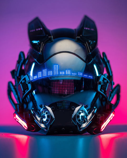 Rhythm Cyberpunk Helmet Mask ( Customizable Text And Image Available)