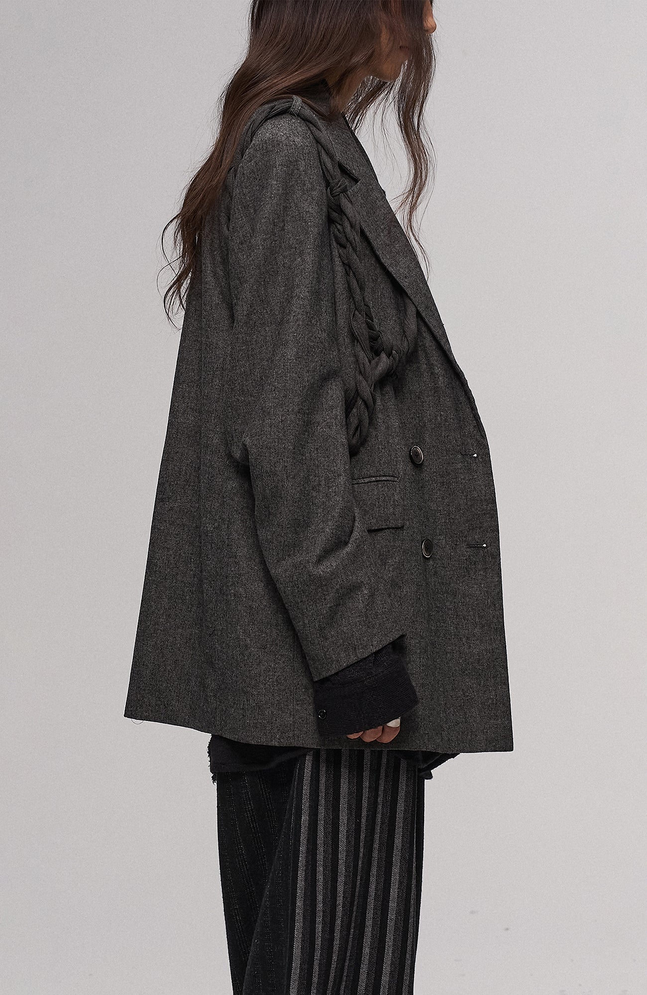 Rope Wrap Wool-Blend Suit Jacket
