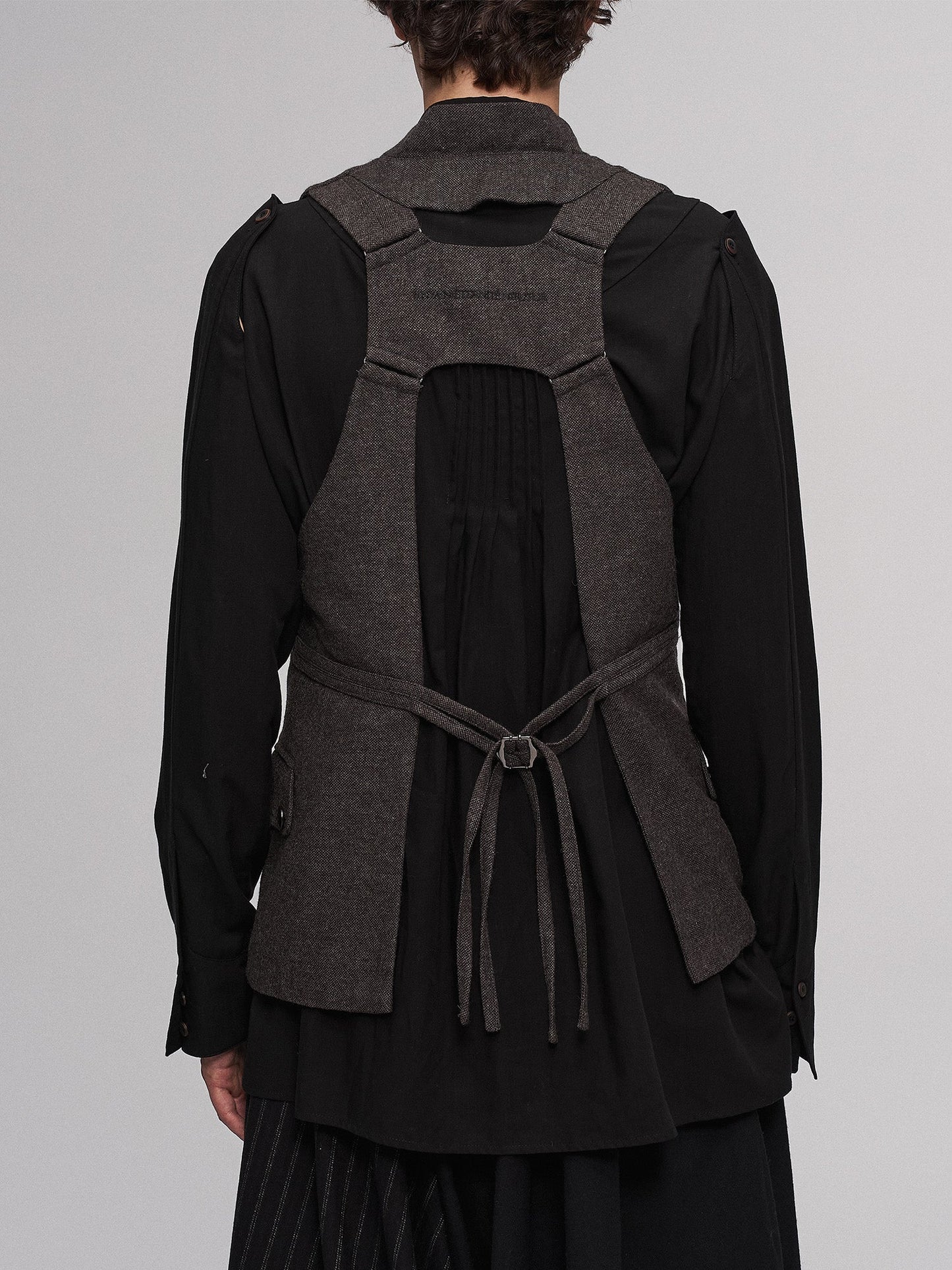 Retro Button Embellished Back-Harness Vest
