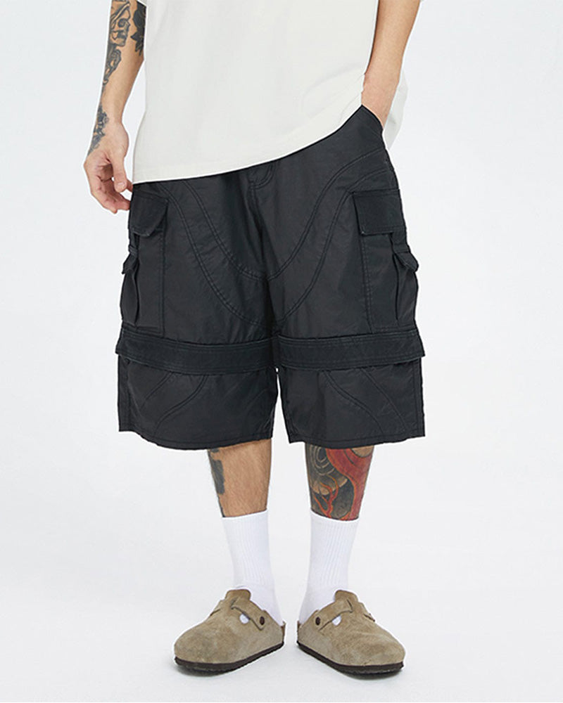 Spliced Big Pocket Waxed Shorts