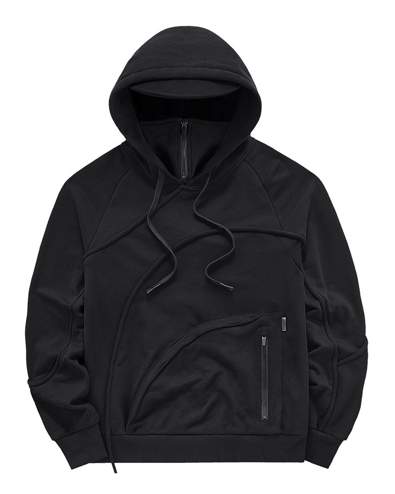 Functional Irregular Pocket Mask Tactical Hoodie