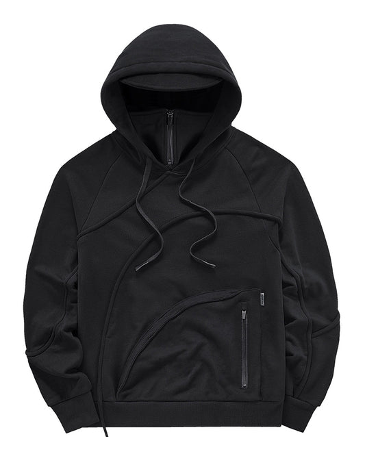 Functional Irregular Pocket Mask Tactical Hoodie