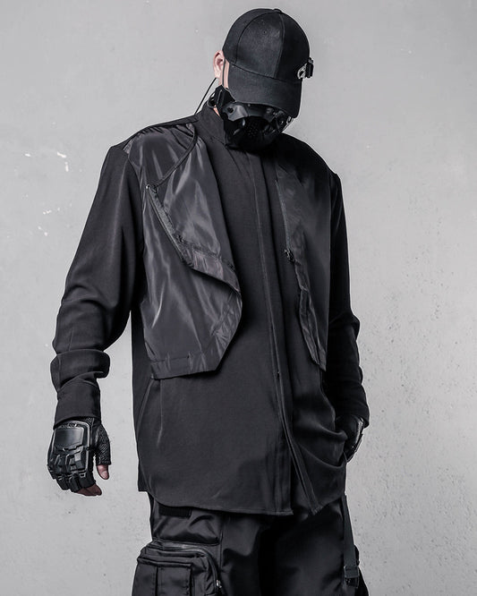 Techwear Asymmetric Layered Longline Shirt