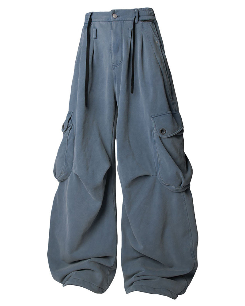 Washed Multi-Pocket Utility Sweatpants