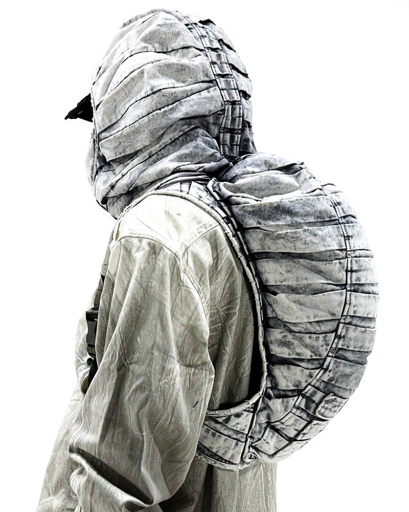 Wasteland Pleated Tie-Dye Convertible Hooded Vest Backpack