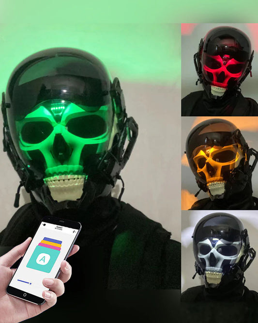 APP-Controlled LED Skull Cyberpunk Helmet Mask