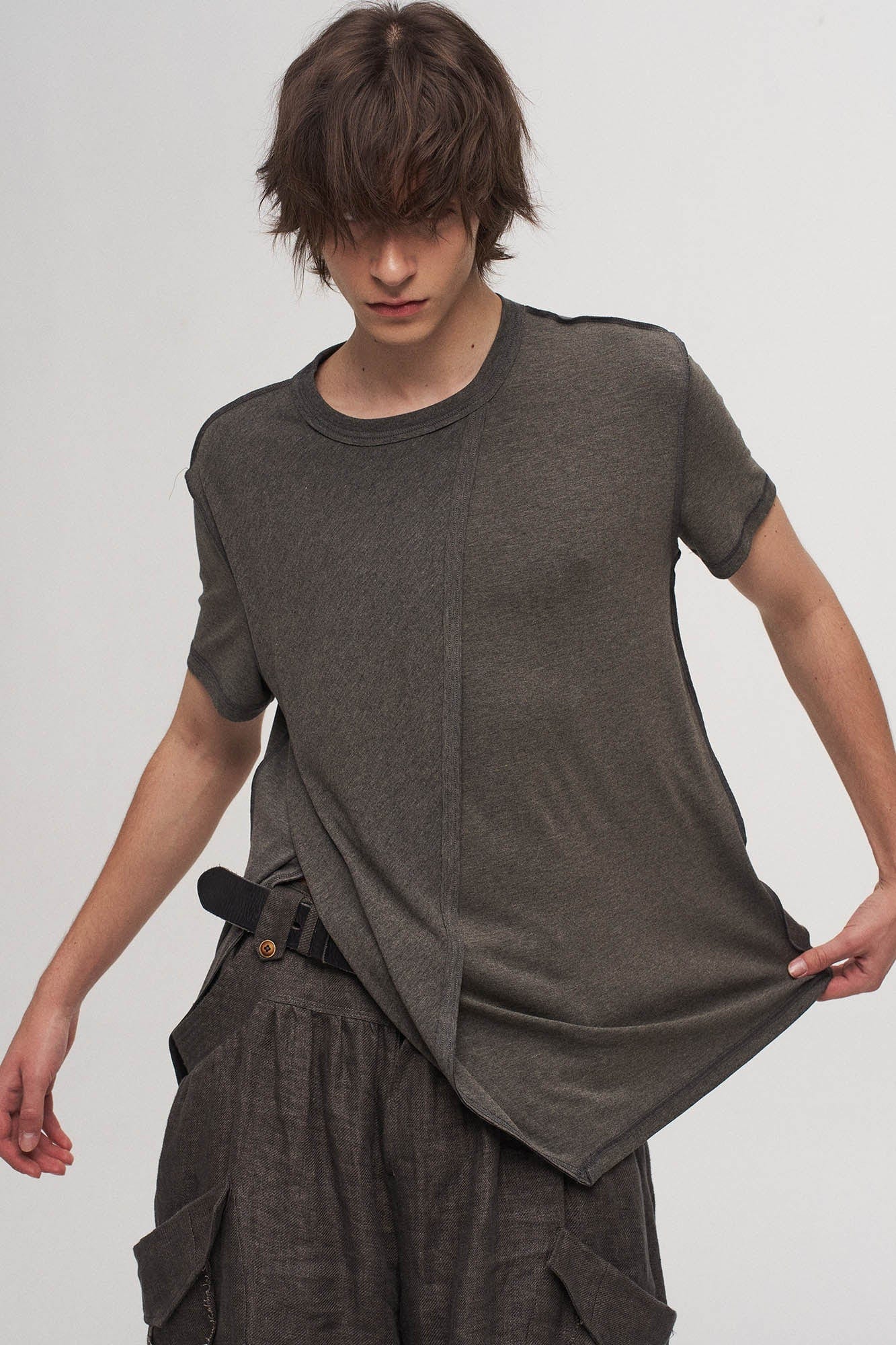 Asymmetrical Layered Spliced T-Shirt