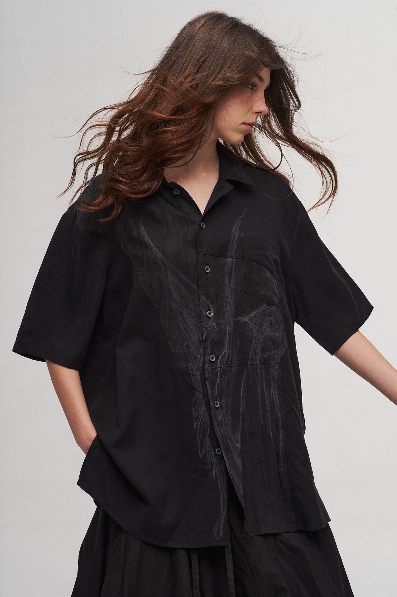 Dark Angel Paneled Half Shirt