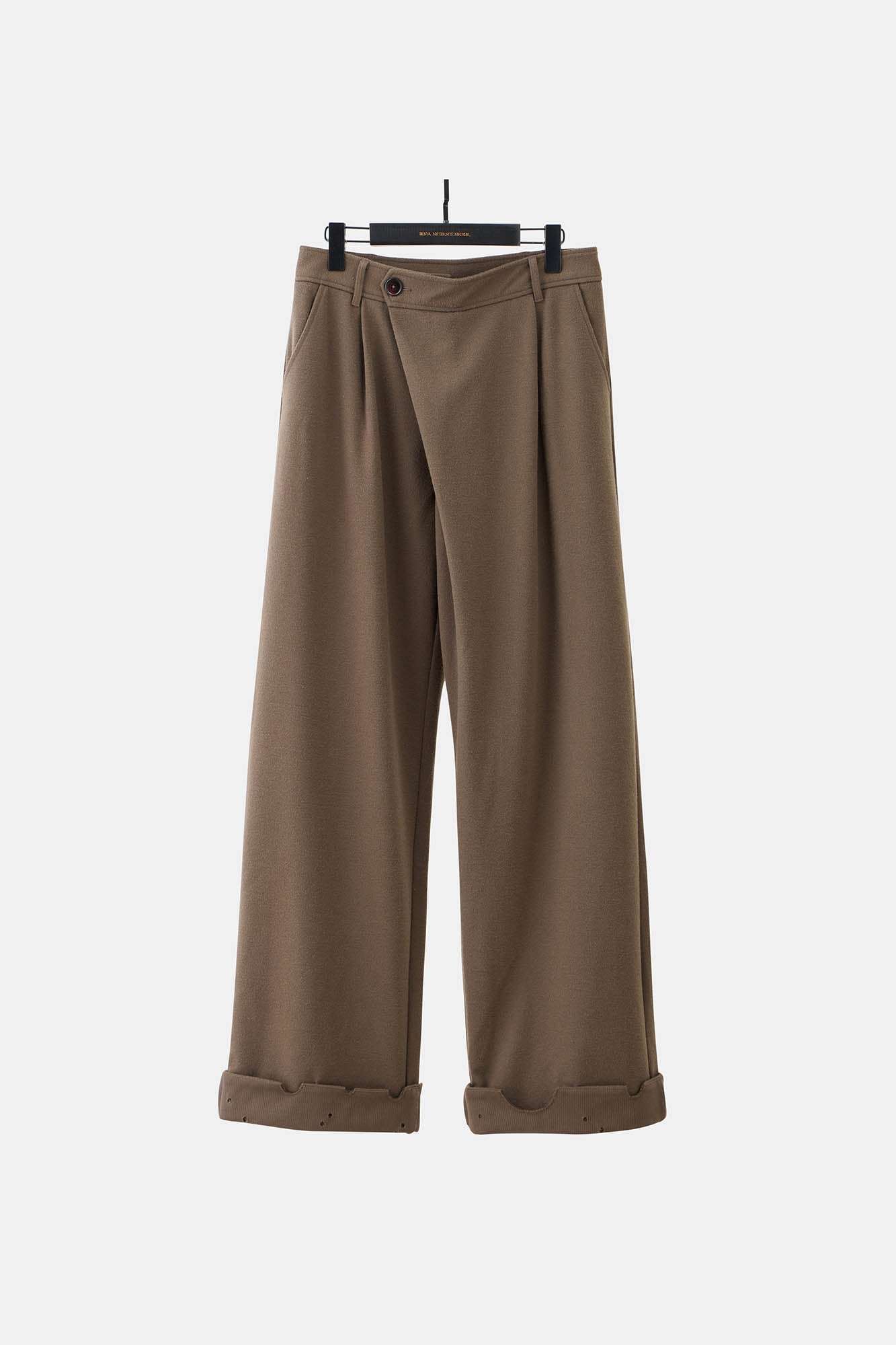 Distressed Hem Asymmetrical Fly Trousers